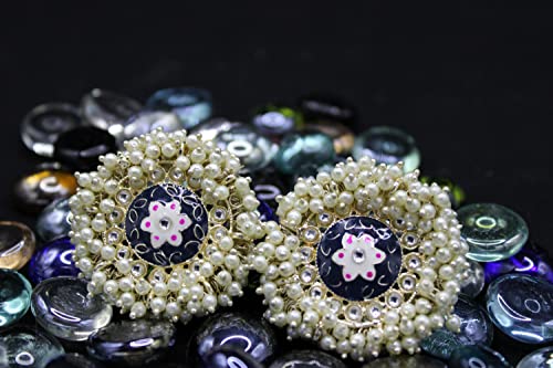 Kundan Cluster Pearls Earring Ethnic Jewelry Set