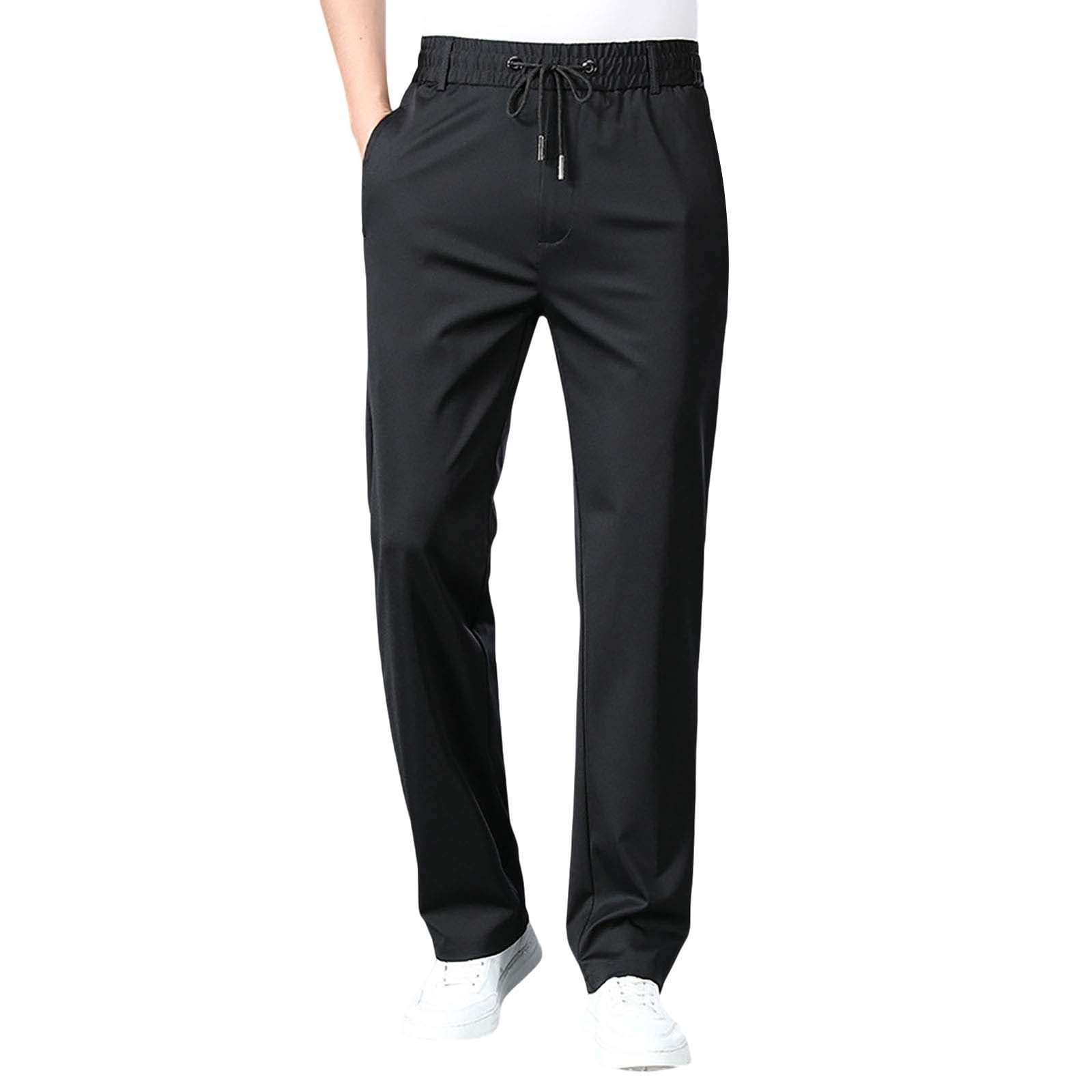 Genérico Pantalones De Vestir para Hombre Ajuste con Pliegues En La Cintura Y Bolsillos Pantalones Cómodos Camarero Corte Ajustado Largos Pantalones