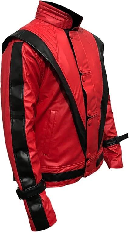 Red Leather Jacket For Boys - Kids Thriller Jacket3
