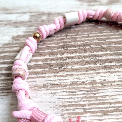 EM-Keramik Kette *Gipsymee* Love Story No. 2 - süßes Tau Schmuckhalsband für Hunde - Rosa und Rosegold