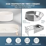 Elevated Ceramic Dog Bowl Set - Double Dog Feeding Bowls with Stand Splash Proof - Raised Dishes for Food and Water - Ideal for Small to Medium Dogs - 2 x 720 ml - 11.3 oz - White - Image 3