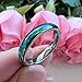 TUTISS 4mm Tungsten Rings for Women Men Engagement Wedding Bands Fashion Jewelry Genuine Crushed Green Opal Inlay Domed Polished Shiny Comfort Fit Size 10