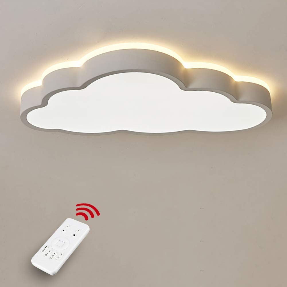 Modern LED Cloud Ceiling Light, Children's Room Ceiling Light, Dimmable with Remote Control, Living Room Bedroom Kids Room Ceiling Light,50cm