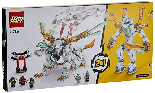 NINJAGO Drago di Ghiaccio di Zane, Set 2in1 con Drago Giocattolo e Guerriero Action Figure, Costruzione per Bambini, Bambine, Ragazzi e Ragazze con 5 Minifigure, Idea Regalo di Compleanno 71786 - Lego - Immagine 3