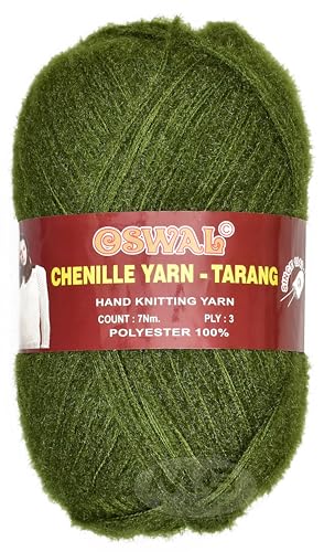 Image of M.G ENTERPRISE Knitting Wool Yarn, Soft Fancy Feather Wool Mehndi 400 GMS Best Used with Knitting Needles, Soft Fancy Wool-KF Art-AFBD