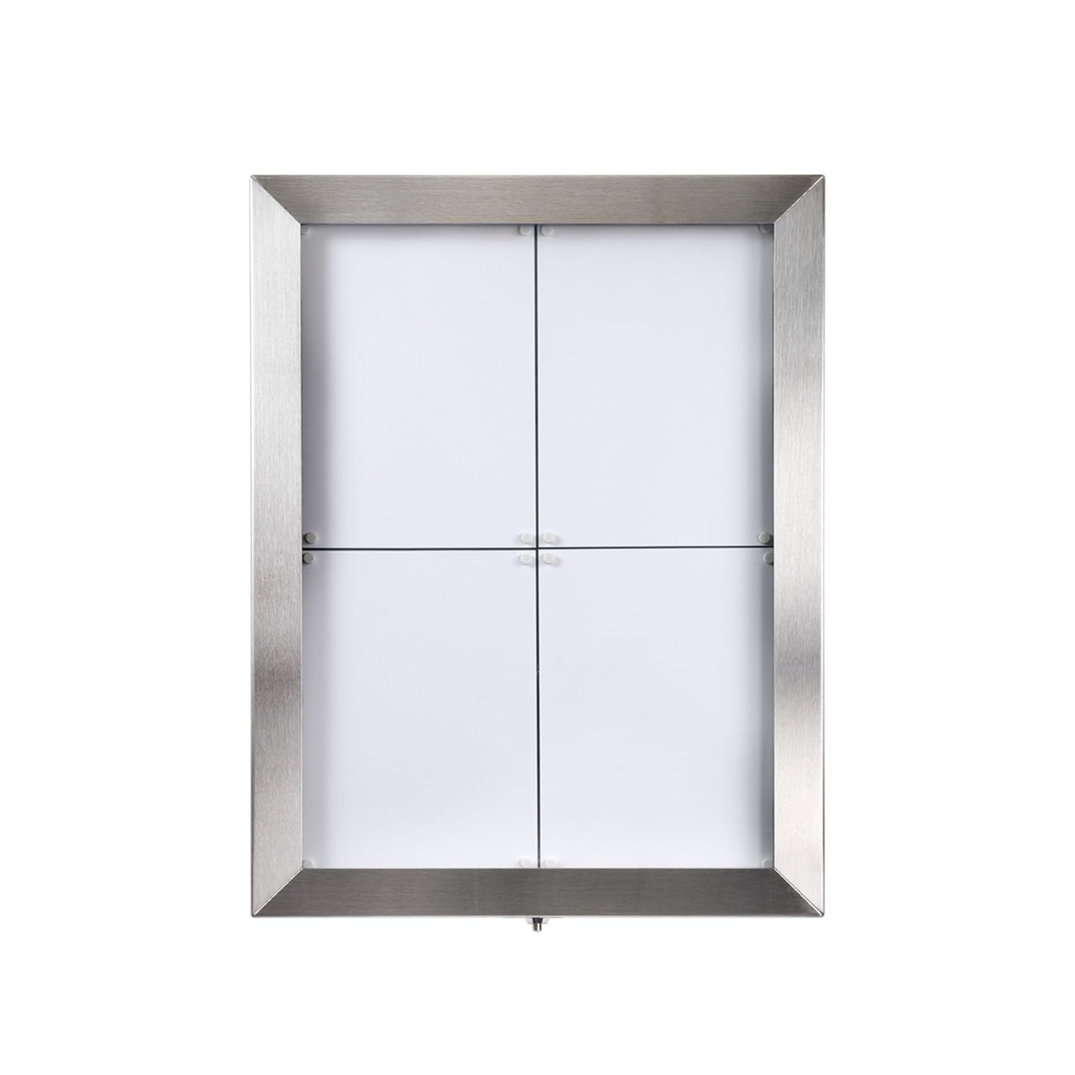 SECURIT - Porta Folletos Exterior LED - 4 Páginas A4 - Acero Inoxidable | Iluminación LED Multicolor - Montaje en Poste o Pared
