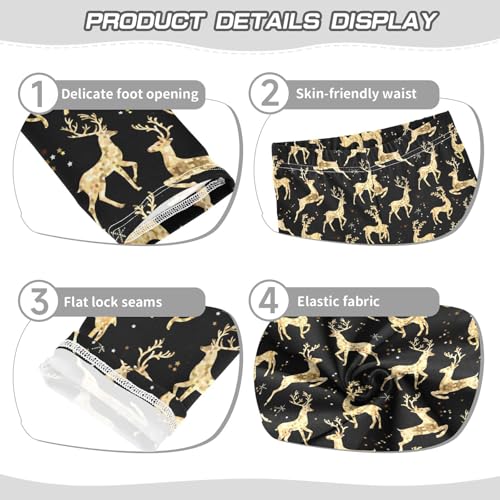 Girls Leggings Soft Toddler Ankle Length Bottoms Christmas Deer Kids Dance Yoga Pants 4-10 Years3