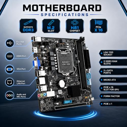 Image of TAKKSON Core i5 Desktop Computer PC | Core i5 4th Gen | 8 GB RAM | 128 GB SSD | HDMI | VGA | Ethernet | HD Graphics | USB 3.0 | Windows 11 Pro & Office