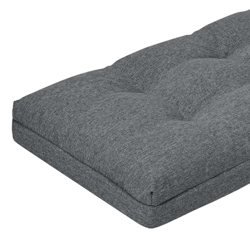 Baibu 36 Inch Dual-Layer Memory Foam Bench Cushion Dark Grey