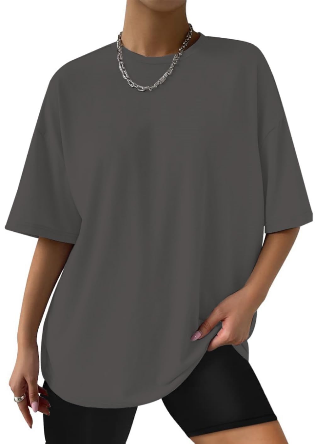 AirMood Maglietta oversize da donna a maniche corte estiva, vestibilità larga, oversize