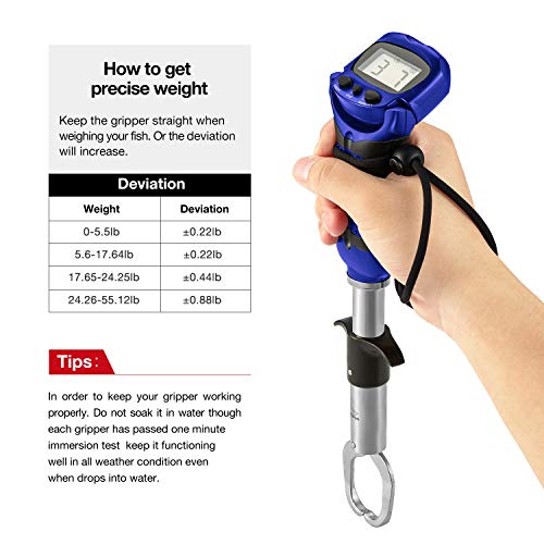 Image of Piscifun Fish Gripper with Digital Scale, 60LB Stainless Steel