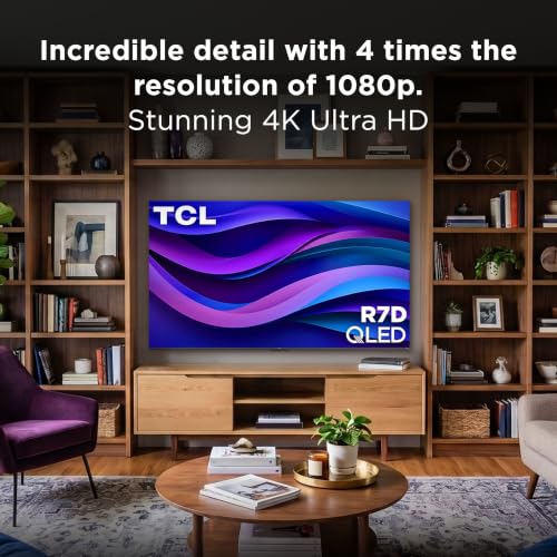 Image of TCL 55-Inch Class R7D Series 4K UHD HDR Roku Smart TV | FullView Bezel-Less Design, Google Cast & AirPlay 2 | Television for Living Room & Bedroom (55R7D, 2026) Streaming Live News, Sports & Movies