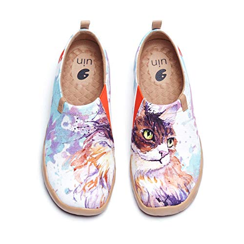 Image of UIN Women's Slip On Shoes Colorful Comfortable Lightweight Art Travel Sneakers Casual Floral Stylish Everyday Loafers