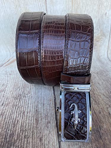 Genuine Brown Crocodile Alligator Leather Belt Mens Witdh 3.8cm, Handmade Leather Belt Men, Customize Belt for men3