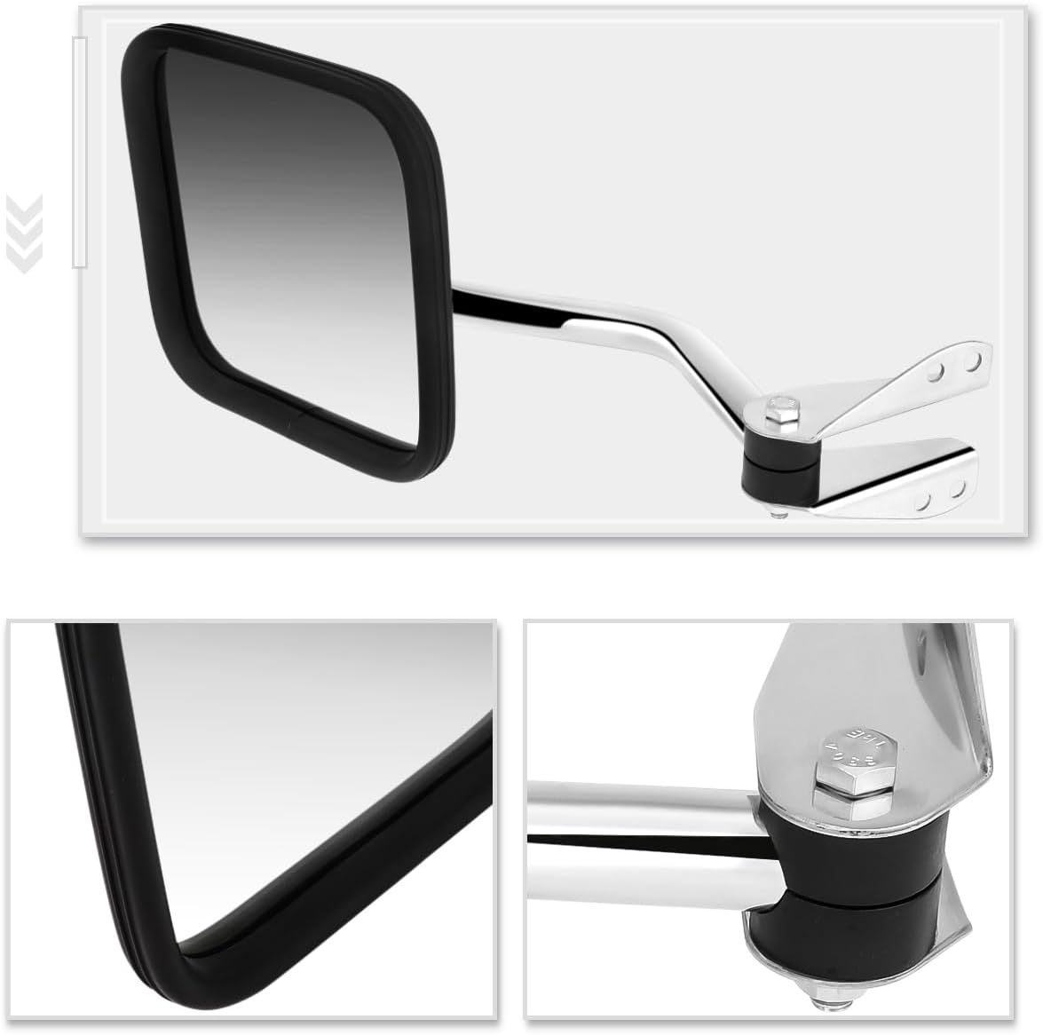 [Left/Driver Side] Factory Style Manual Side Rear View Mirror Compatible with 60-86 Jeep CJ3/CJ5/CJ6/CJ7