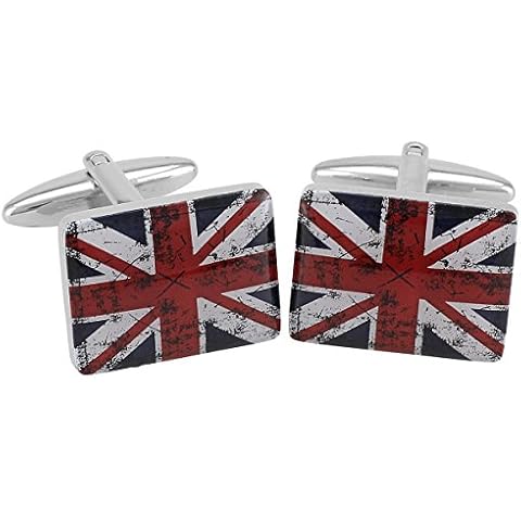 LINDENMANN Manschettenknöpfe, silberfarben/Union Jack, im Etui Cover