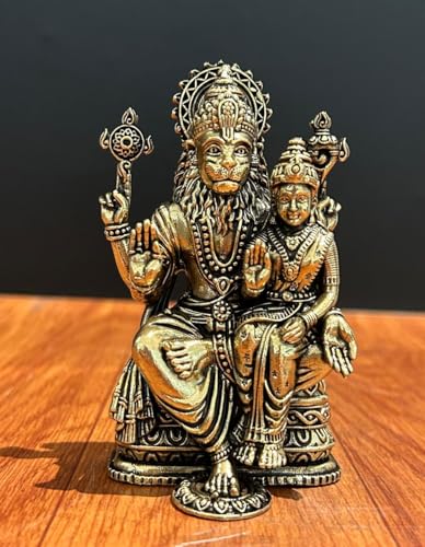 Estatua Narasimha de latón premium 10 cm miniatura 1
