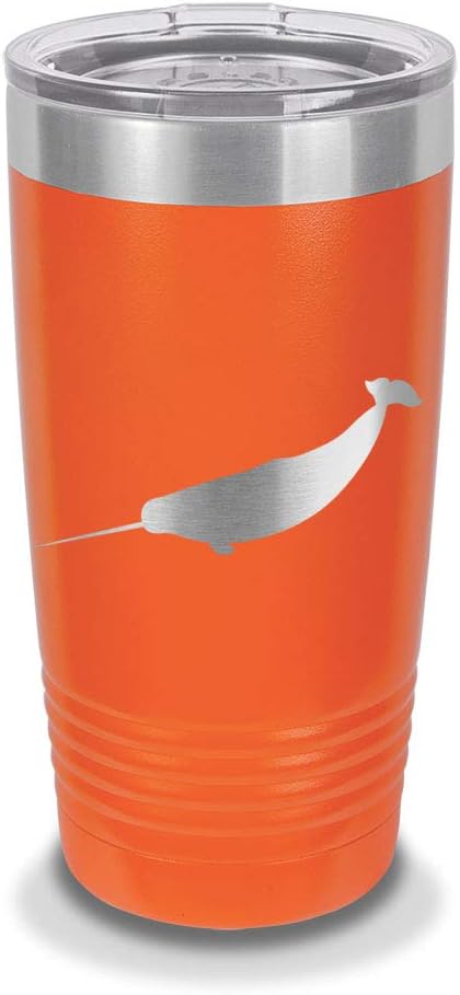 Narwhal 20 oz Laser Engraved Polar Camel Stainless Steel Vacuum Insulated Tumbler w/Clear Lid vA - Customizable - Royal Blue
