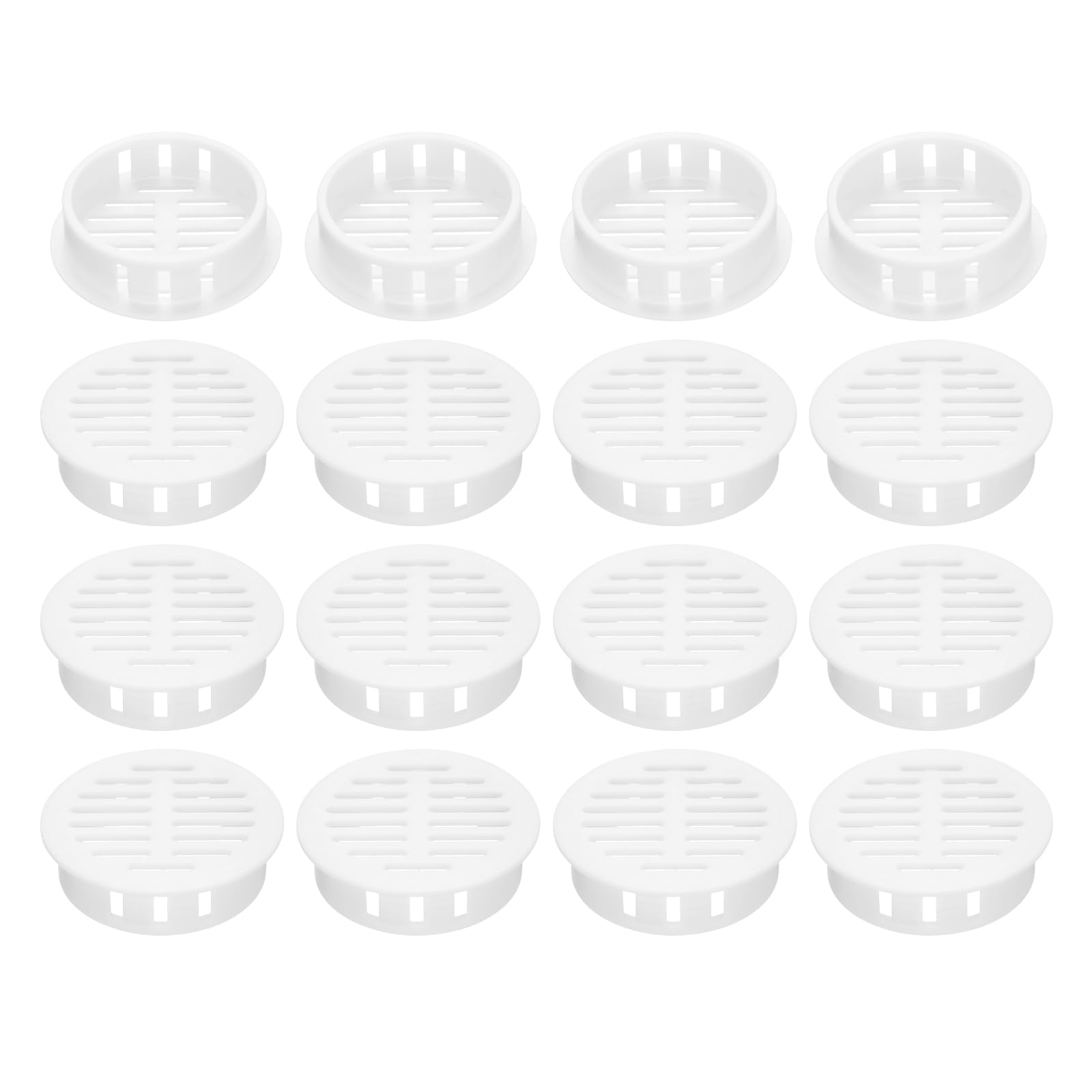 sourcing map 20Pcs 35mm/1.4in Air Vents Circular Soffit Vents, White Plastic Soffit Vent Cover for Bathroom Home, Office, Kitchen, Cabinet, Wardrobe