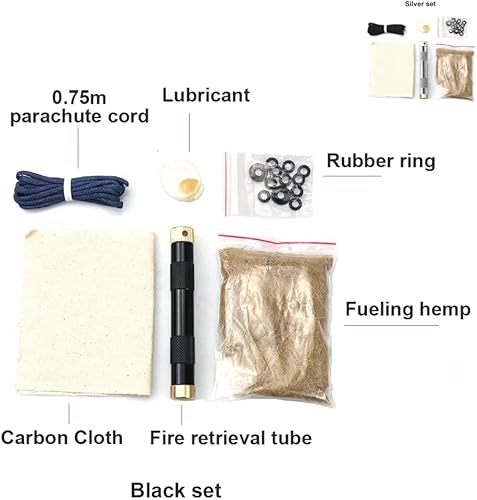 Miniatura 3 de Kit de pistón de fuego de latón, cilindro de encendido de compresión portátil, para acampar al aire libre, picnic, viajes, mochilero, barbacoa