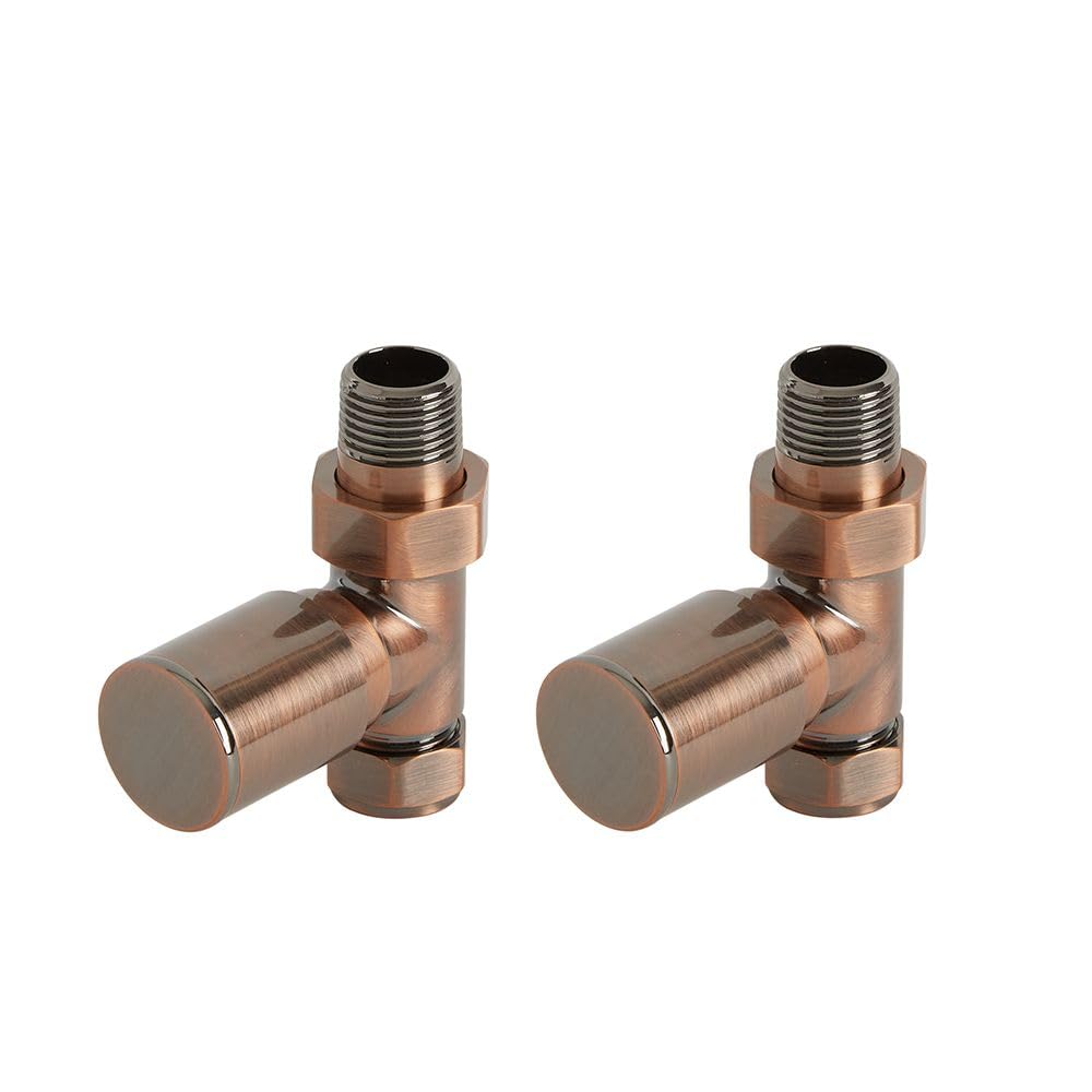 Milano Bronze - Modern Brushed Straight Radiator Valves