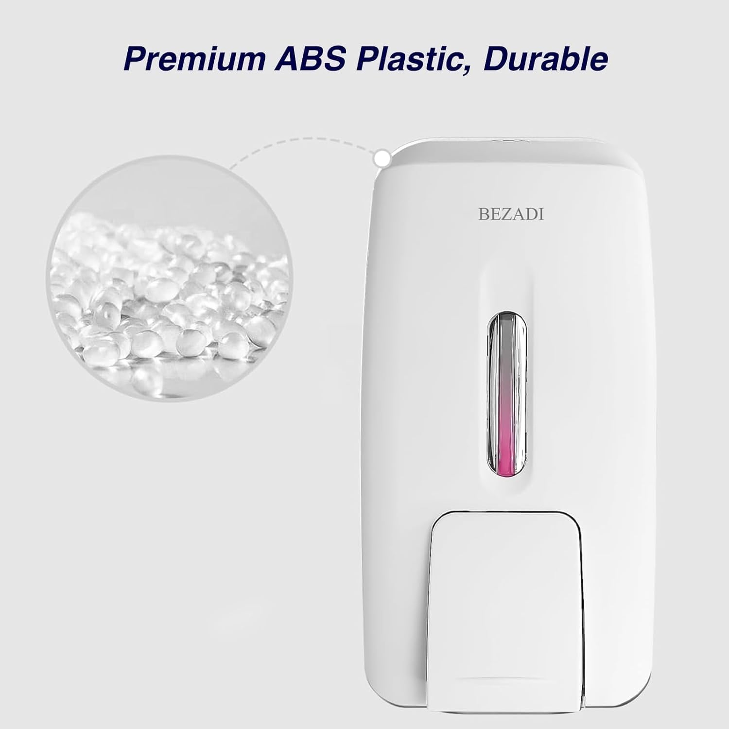 27fl oz Hand Soap Dispenser Wall Mount for Bathroom Kitchen Liquid Sanitizer ABS Plastic White 9088 - Image 3