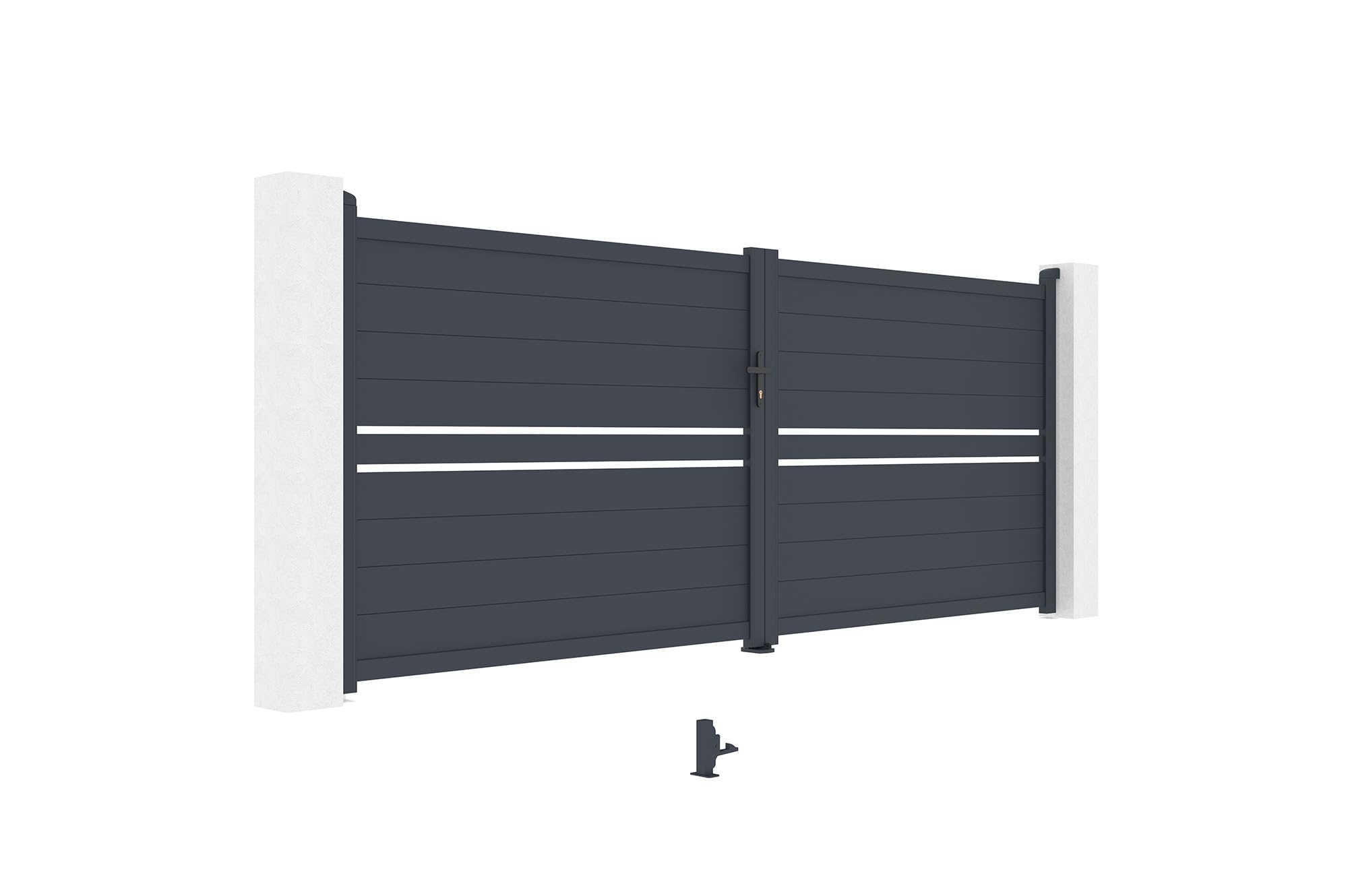 Casanoov Portail battant 4m CIMONE H.160 aluminium gris