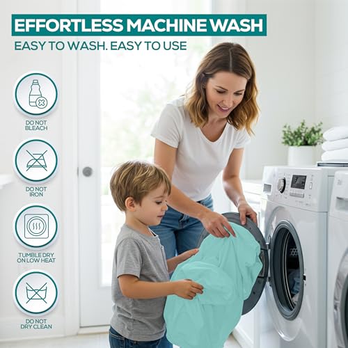 Image of Utopia Bedding Premium 100% Waterproof Pillow Protectors with Zipper King Size (Set of 2), Bed Bug and Dust Mite Proof Zippered Pillow Covers, Pillow Encasement Cases, Spa Blue