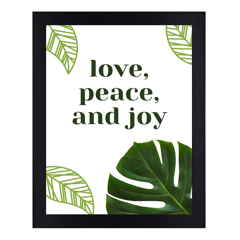 Interio Crafts - Love, Peace and Joy - Positive Quotes Wall Frames - Synthetic Wood - 13 X 10 Inches