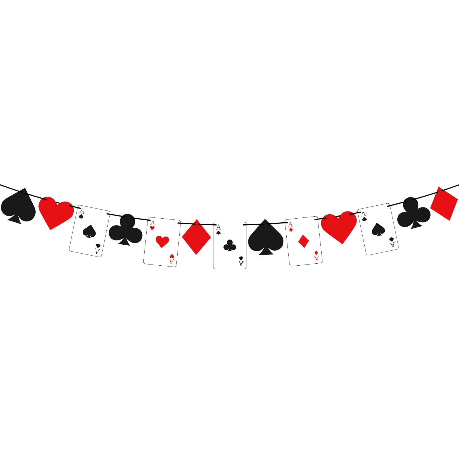 Hooqict Poker Party Banner Casino Theme Party Decorations Banner Garland Sign for Las Vegas Poker Game Night Casino Birthday Decorations Supplies