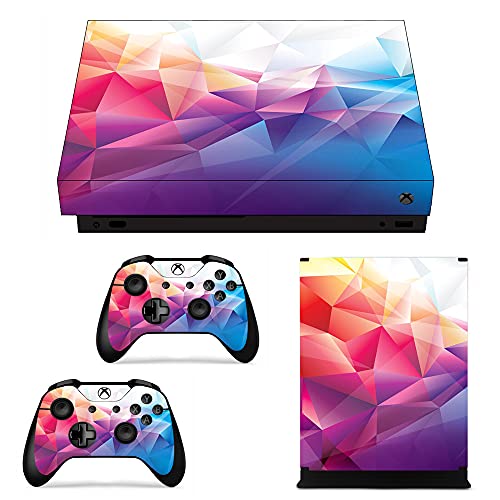 Image of Vinyl Skin for Xbox One X Console & Controllers Only, Sticker Decorate and Protect Equipment Surface, Multicolor Triangle