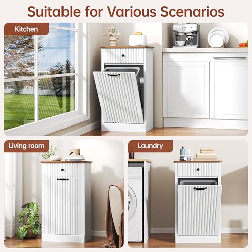 Mueble para basura OtterOasis 10 galones blanco miniatura 6