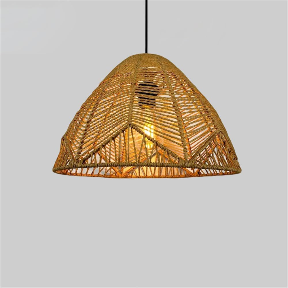 SXWNBIFH Industrial Style Retro Hemp Rope Pendent Lamp Personality Creative Internet Bar Cafe Restaurant Bedroom Clothing Store Bar Counter Chandelier (F D39CM)