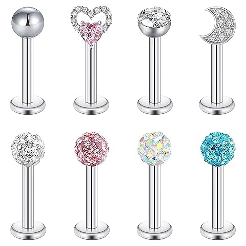 JZTRADING 8PCS Surgical Steel Cartilage Earrings Cover