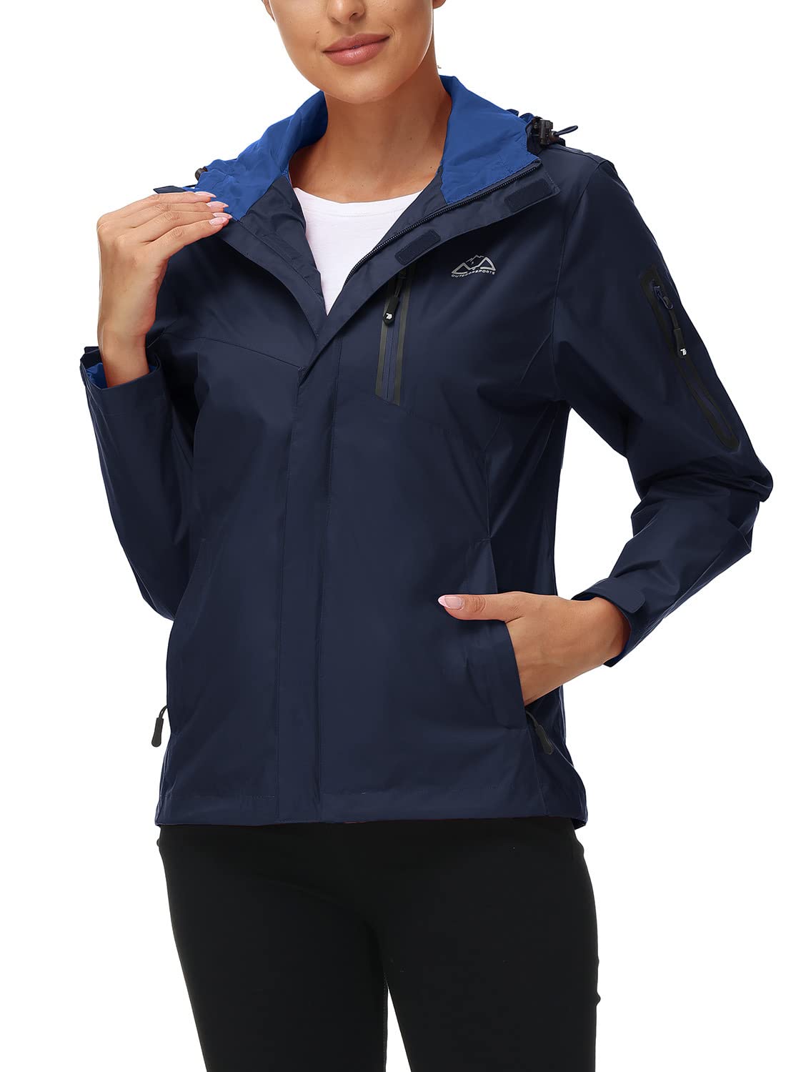 YSENTO Chubasquero para mujer, impermeable, transpirable, chaqueta ligera de entretiempo con capucha