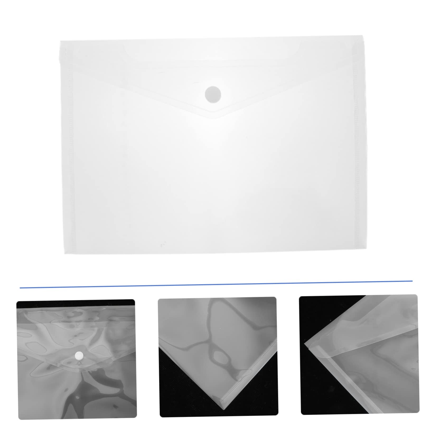 EXCEART Dokumententaschen Tragbares Design A4 aus Kunststoff 40 Stück mit Druckknopf Reißfest und Transparente Aufbewahrungstaschen für Büro und Schule