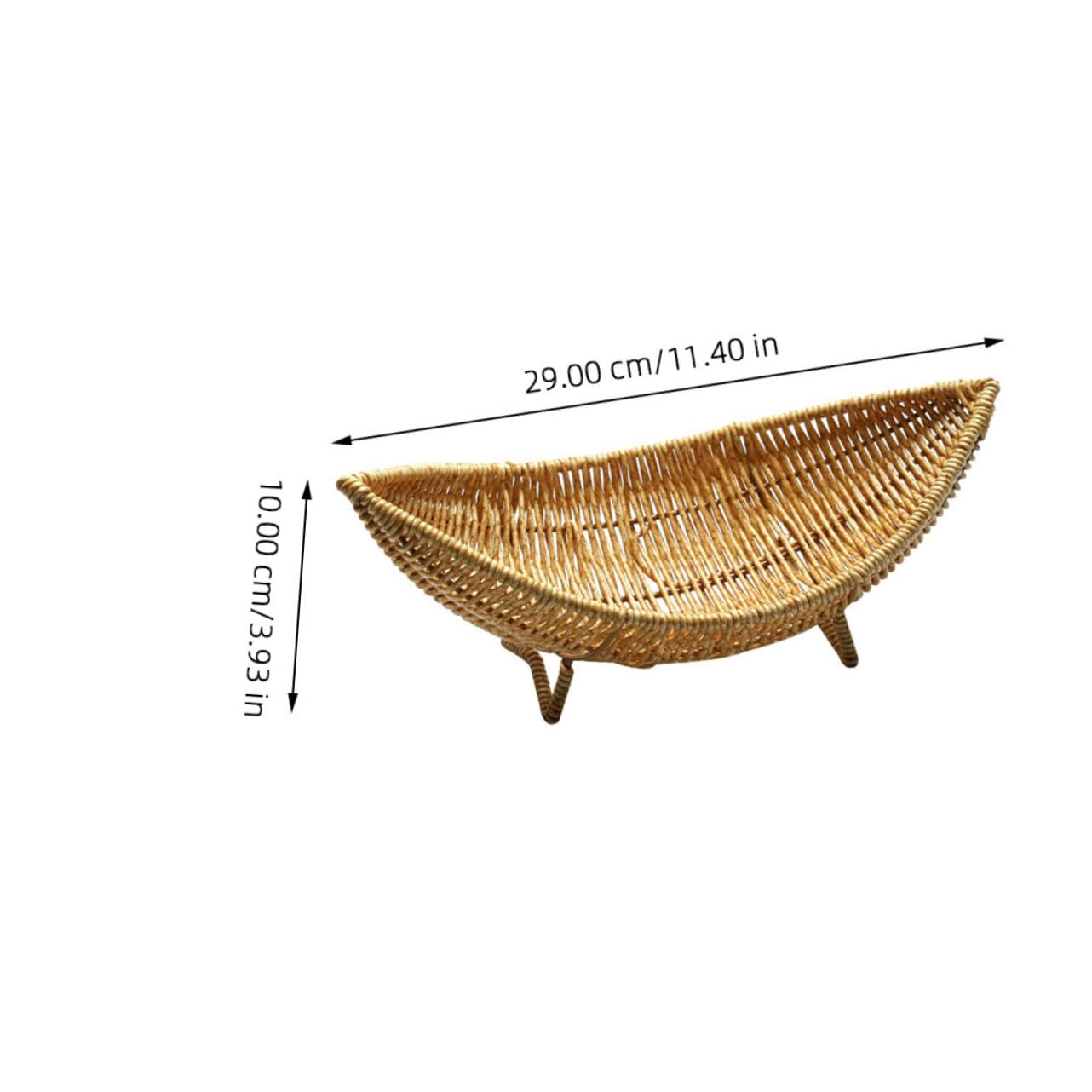 SOLUSTRE Boat Shaped Fruit Tray Rattan Fruit Basket Woven Vegetable Basket for Fresh Eggs