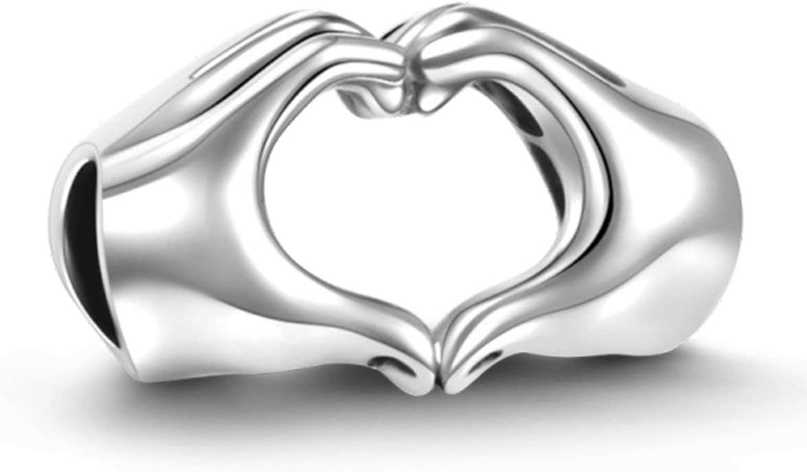 Heart Love Hands Charm 925 Sterling Silver Charm Bead Fits European Brand Charms Wonderful