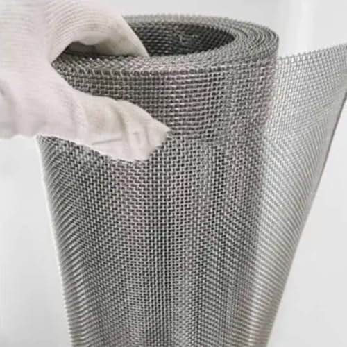 HEFJIAYCIQ 304 金網 メッシュ、1.1Mm 穴耐熱メッシュ スクリーン メタル メッシュ、窓 ドア ポーチ パティオ 引き戸 スクリーニング用,銀,55x300cm(21x118inch)