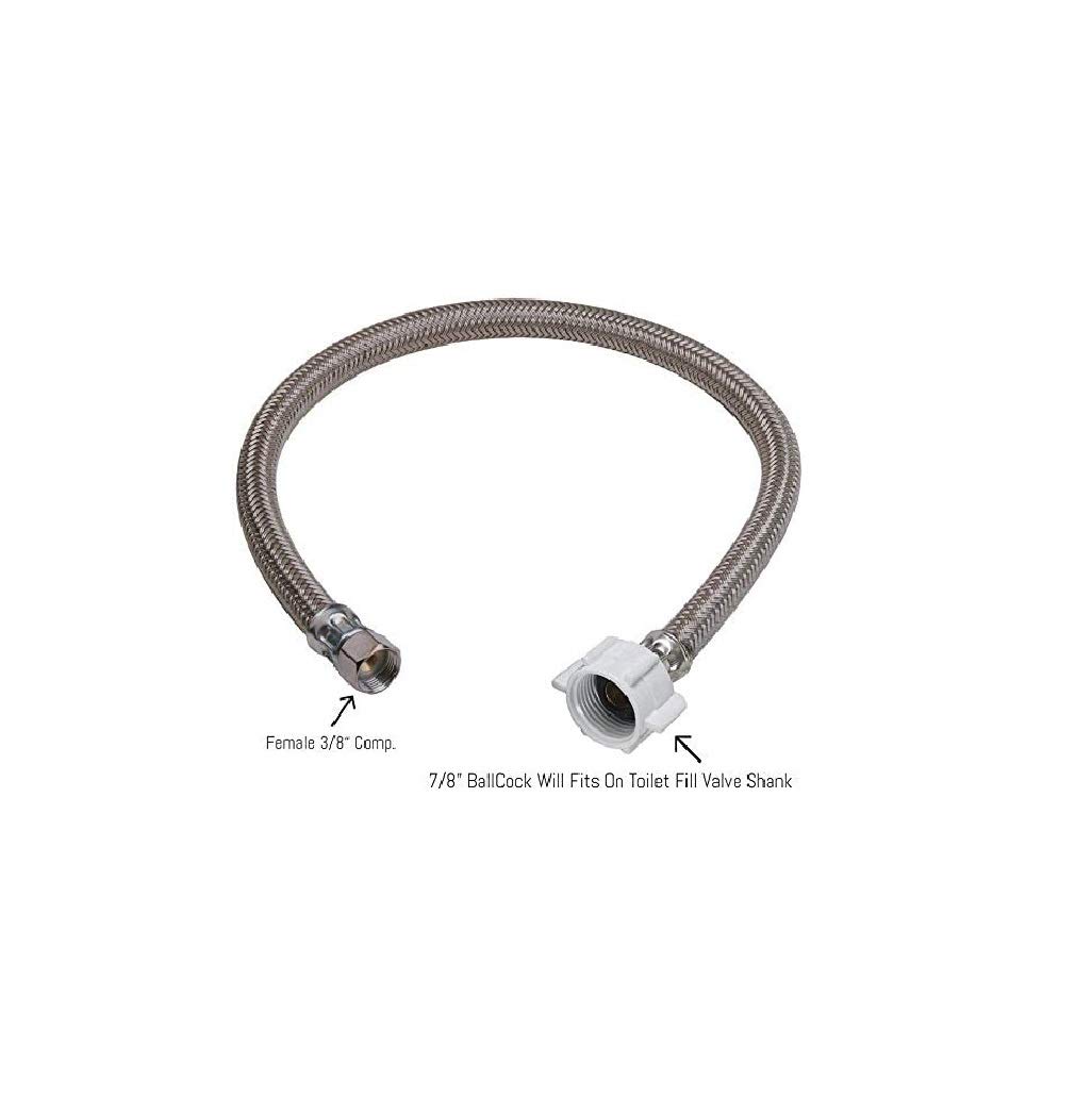 MOEN 7233 Toilet Connector - 3/8" Compression X 7/8" Ballcock X 16", Lead-Free Stainless Steel - View #4