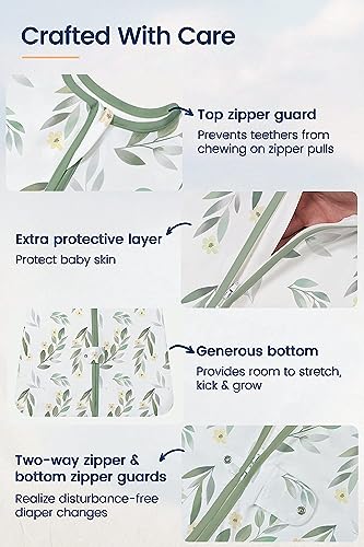 Image of TotAha Light Sleep Sack, Stretchy, Soft, Cozy Wearable Blanket Sleep Bag with 2-Way Safe Zippers for 0-6-12-24 Months 0.5 TOG