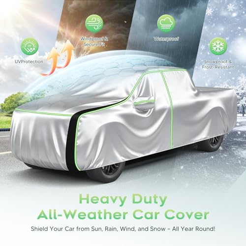 Image of Cartist Hail Protector Car Cover for Truck Waterproof All Weather, Heavy Duty Outdoor Sun Uv Rain Pickup Cover,Universal Fit for Colorado,Tacoma Most Regular Cab, etc. (Length Up to 210 inch) M,420D