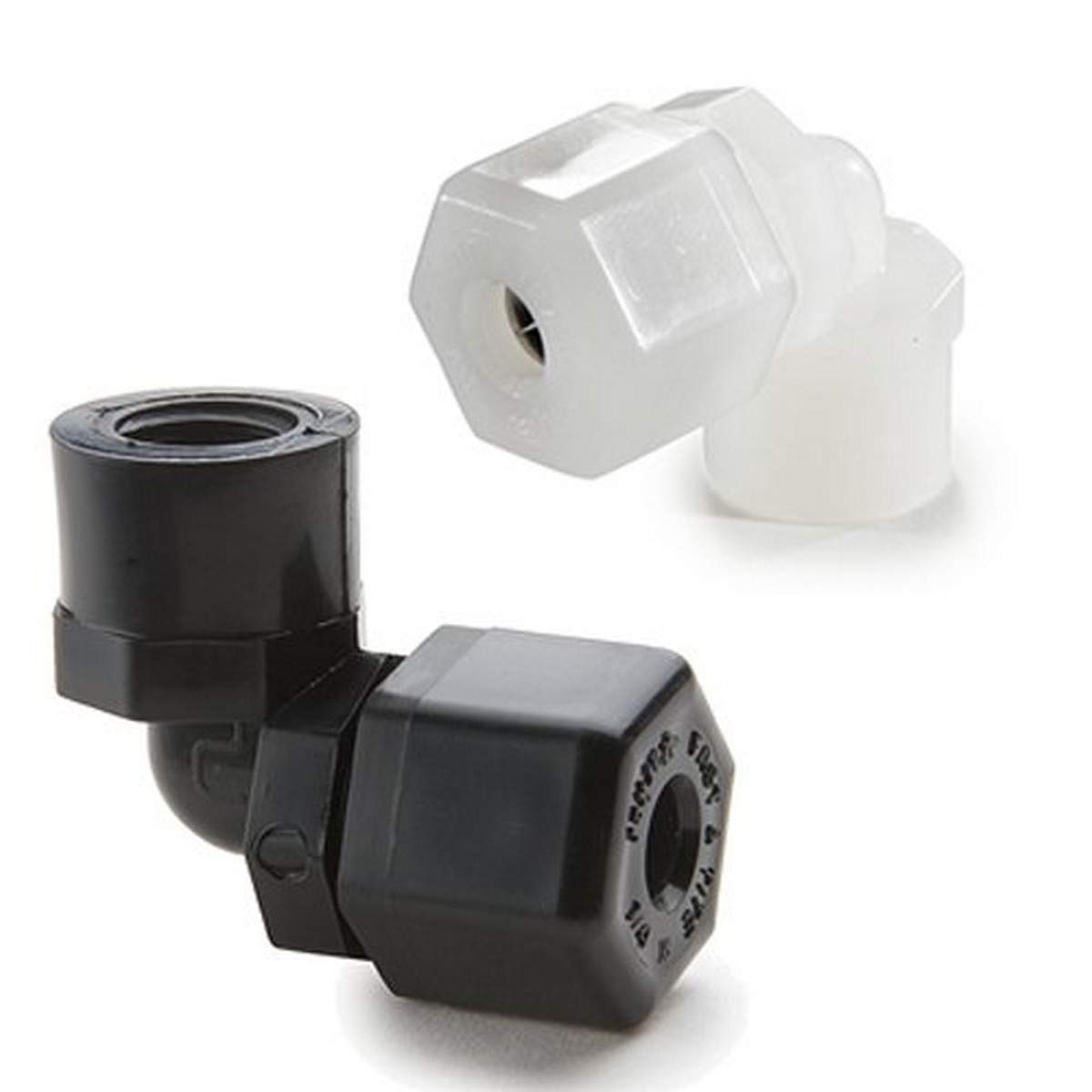 Parker Hannifin P6FE6-pk20 Fast and Tite Female Elbow Fitting, 90 Degree Angle, 3/8" Compression Tube x 3/8" Female NPTF, Polypropylene, Black (Pack of 20)