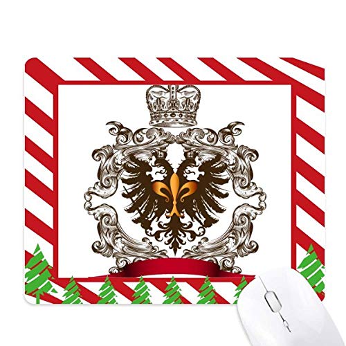 Tapis de souris canne de noël emblème d'aigle médiéval pour cadeau unique