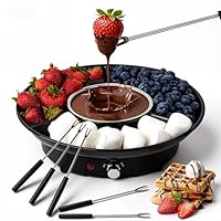 Chocolate Fondue Set 6 Dipping Forks, 350ml Electric Cheese Fondue Sets, Cheese Fondue for Home Valentine Easter Christmas Birthday Wedding Party