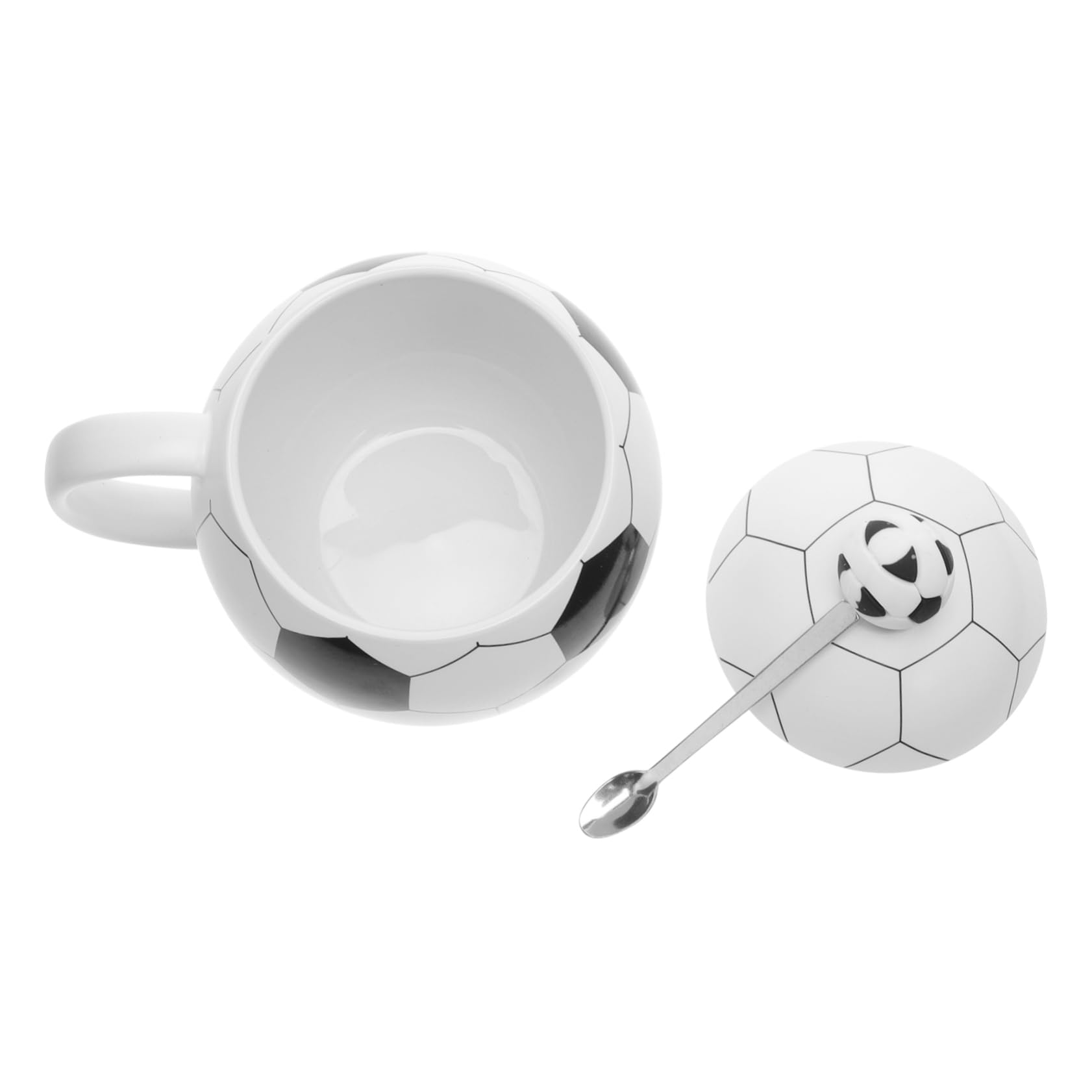 Didiseaon 1set Tazza Da Caffè Ceramica Tema Calcio Con Cucchiaio Di Stile Elegante e Dettagli Curati Per Tè Latte e Bevande Perfetta Per Appassionati Di Sport e Regali Unici