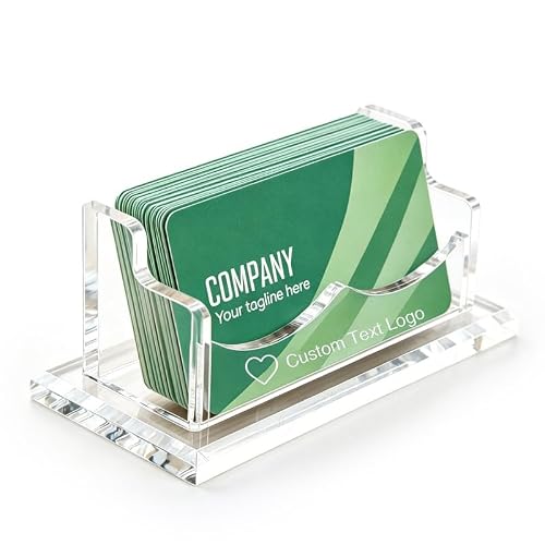 Toyofmine Horizontal Acrylic Business Card Holder For Desk, Custom Acrylic Card Display Stand