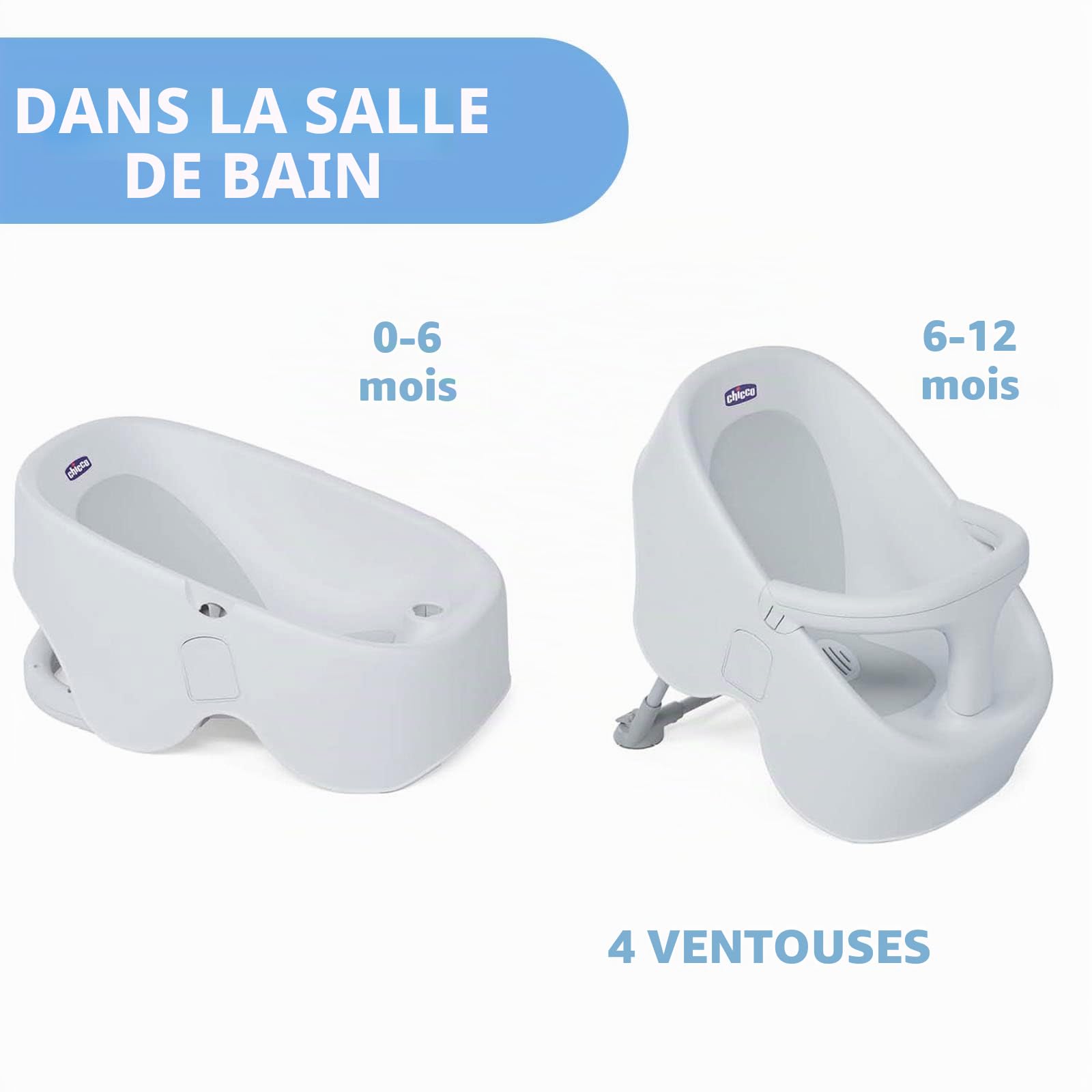 Chicco Siège de Bain Bubble Nest Cool Grey