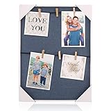 HANTAJANSS Photo Display Hanging Picture Frame of 6 Photos-show the Sweetest of Your Family (blue)