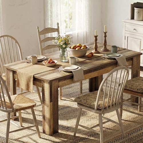 CABIHOME Dining Table for 4-6, 63" Inch Dining Tables for 4, Farm...